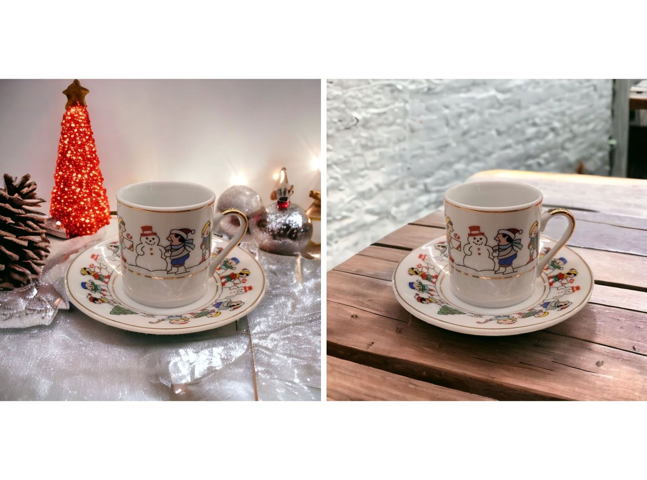 VICENZA MINI CUP AND SAUCER 12 PCS CHRISTMAS B01